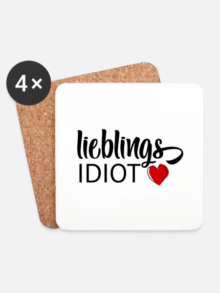 Lieblings Idiot - Untersetzer (4er-Set) - Weiß