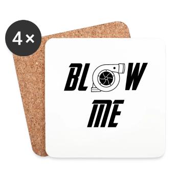 Blow Me Turbolader Bi-Turbo Shirt - Untersetzer (4er-Set) - Weiß - Vorne