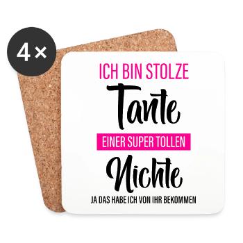 Stolze Tante - Nichte - Untersetzer (4er-Set) - Weiß - Vorne
