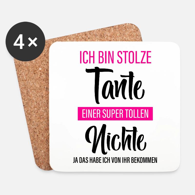 Stolze Tante - Nichte - Untersetzer (4er-Set) - Weiß