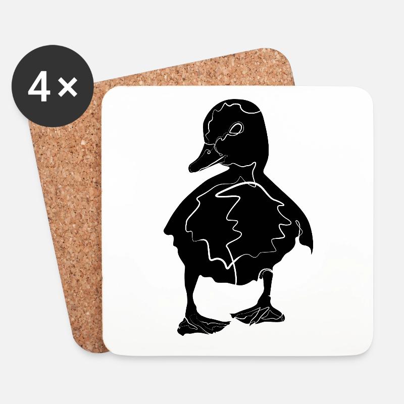 Baby Ente Entchen - Untersetzer (4er-Set) - Weiß
