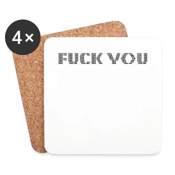 Fuck You Fuck You - Dessous de verre (lot de 4) - blanc - Devant