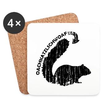 Oachkatzlschwoaf Bavaria - Coasters (set of 4) - white - Front