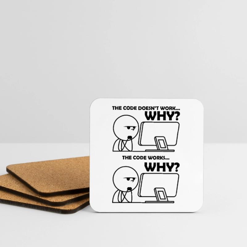 Programmierung Code Witzig Untersetzer (4er-Set)