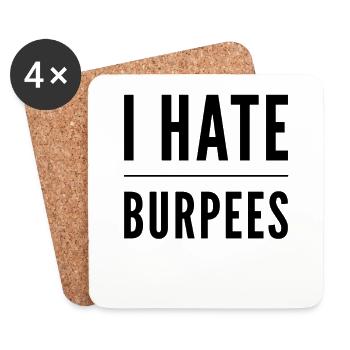 Je déteste les burpees - Dessous de verre (lot de 4) - blanc - Devant