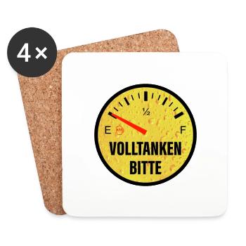 Volltanken Bitte - Tanken - Untersetzer (4er-Set) - Weiß - Vorne