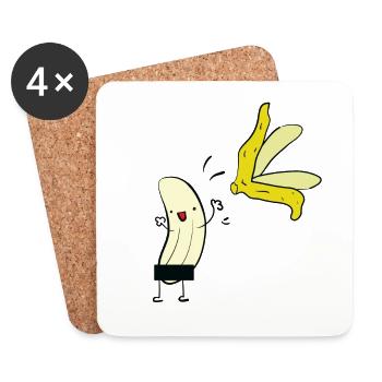 Nackte Banane - Untersetzer (4er-Set) - Weiß - Vorne