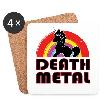 Death Metal Unicorn - Coasters (set of 4) - white - Front