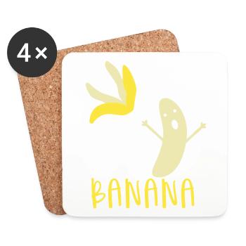 Live like a banana - Coasters (set of 4) - white - Front