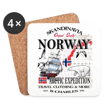 Norway Fishing Skandinavia - Dessous de verre (lot de 4) - blanc - Devant