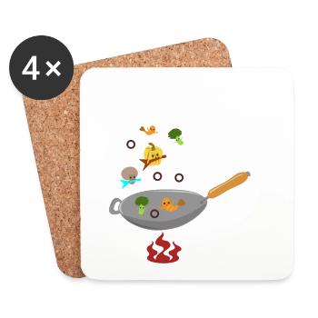 Wir werden Essen Pun - Untersetzer (4er-Set) - Weiß - Vorne