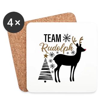 Team Rudolph - Christmas - Coasters (set of 4) - white - Front