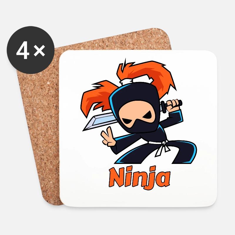 Ninja - Untersetzer (4er-Set) - Weiß