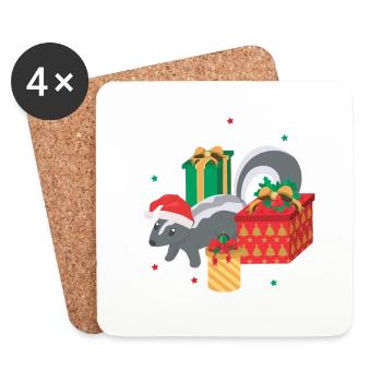 Christmas honey badger - Coasters (set of 4) - white - Front