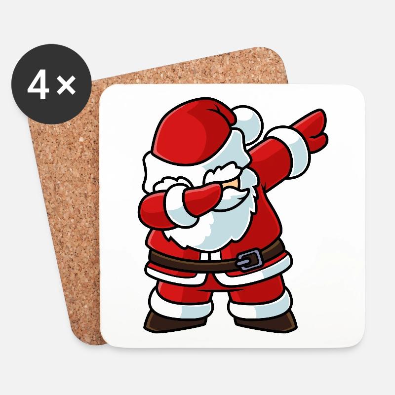 Dab Santa - Untersetzer (4er-Set) - Weiß