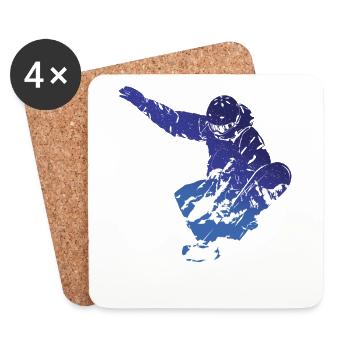 Snowboarder - Untersetzer (4er-Set) - Weiß - Vorne
