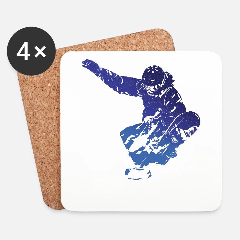 snowboarders - Coasters (set of 4) - white
