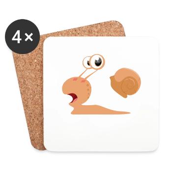 The fast snail - Coasters (set of 4) - white - Front
