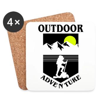Outdoor Adventure bw - Dessous de verre (lot de 4) - blanc - Devant