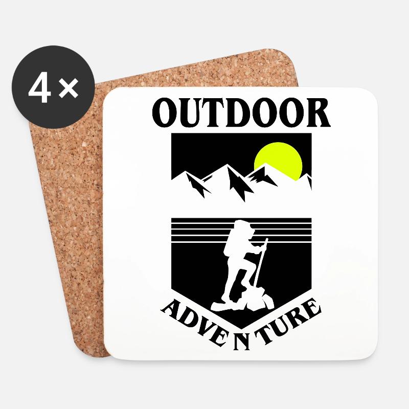 Outdoor Adventure bw - Untersetzer (4er-Set) - Weiß