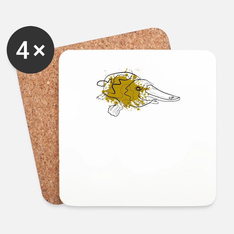 Schnabeltier - Untersetzer (4er-Set) - Weiß