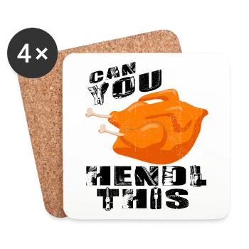 Pouvez-vous Hendl cela? Conception de chemise drôle - Dessous de verre (lot de 4) - blanc - Devant