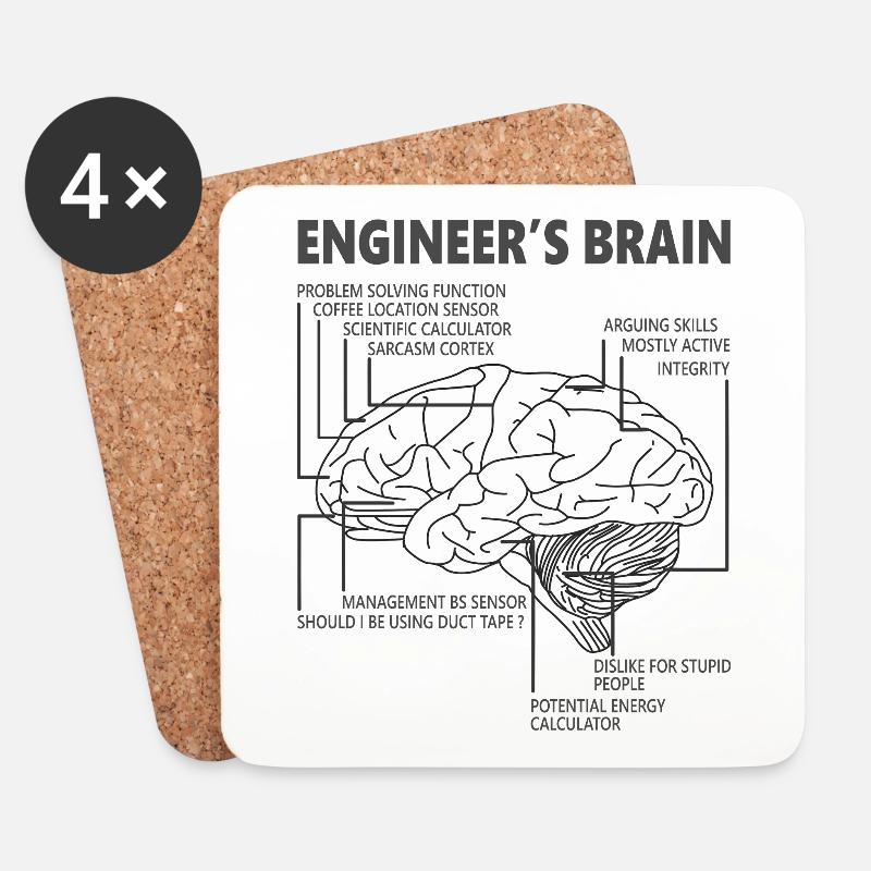 Ingenieur Lustig - Untersetzer (4er-Set) - Weiß