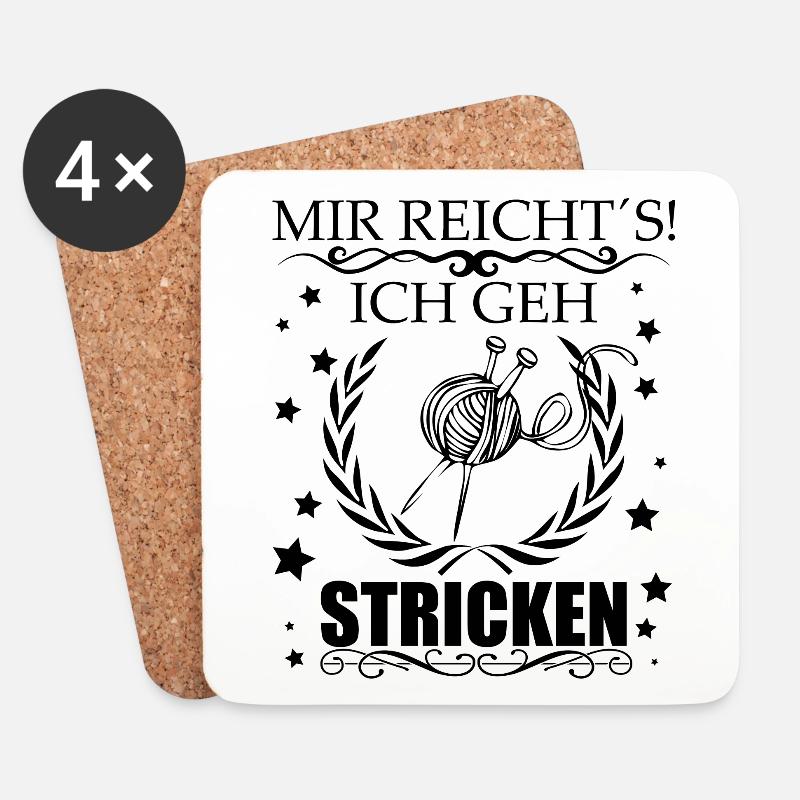 MIR REICHTS ICH GEH STRICKEN - Untersetzer (4er-Set) - Weiß