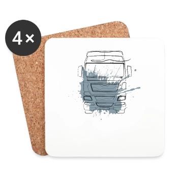 camion - Dessous de verre (lot de 4) - blanc - Devant