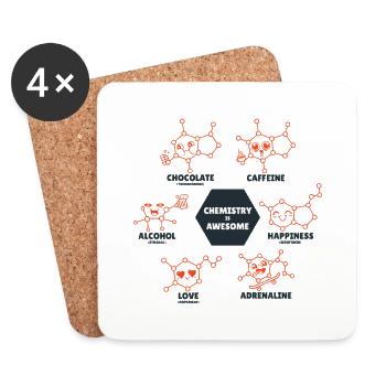 Chemistry is awesome chemistry sayings - Coasters (set of 4) - white - Front