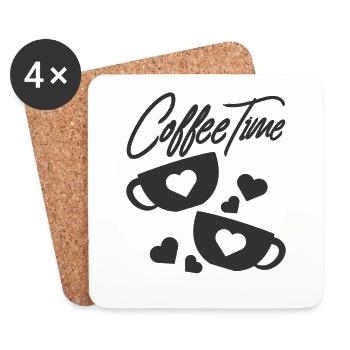 Kaffee - Untersetzer (4er-Set) - Weiß - Vorne