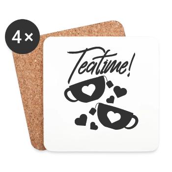 Tea Café - Coasters (set of 4) - white - Front
