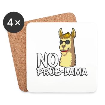 No Prob Lama - llama with sunglasses - Coasters (set of 4) - white - Front