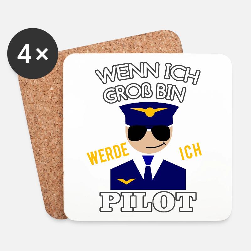 Pilot Spruch Kinder Jungen Geschenk - Untersetzer (4er-Set) - Weiß