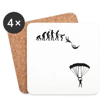 Evolution parachutiste - Dessous de verre (lot de 4) - blanc - Devant