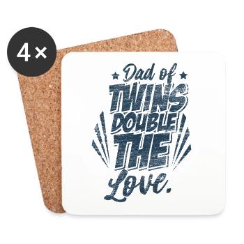 Twins dad - Coasters (set of 4) - white - Front