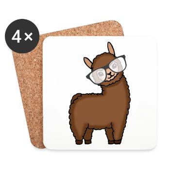 Lama Alpaca Clever Gift Femmes Hommes Enfants - Dessous de verre (lot de 4) - blanc - Devant