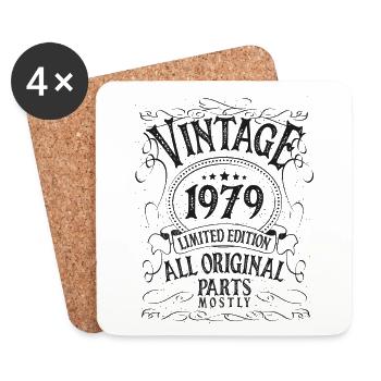 Birthday born in 1979 - Coasters (set of 4) - white - Front