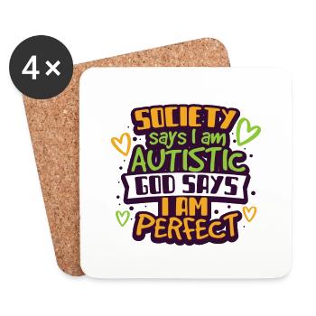 Autistic autism - Coasters (set of 4) - white - Front