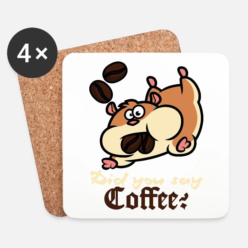 Hast Du Kaffee Gesagt Hamster - Untersetzer (4er-Set) - Weiß