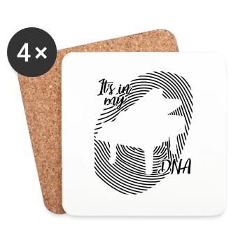 Empreinte digitale de piano de musique - Dessous de verre (lot de 4) - blanc - Devant