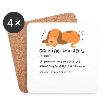 Introverted gift Introverted anti-social - Coasters (set of 4) - white - Front
