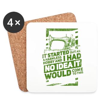 Sewing Sewing Machine Vintage - Coasters (set of 4) - white - Front