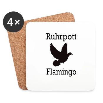 Ruhrpott Flamingo - Untersetzer (4er-Set) - Weiß - Vorne