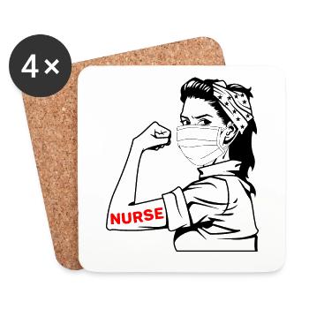 Nurse Vet Strong Nurse - Coasters (set of 4) - white - Front