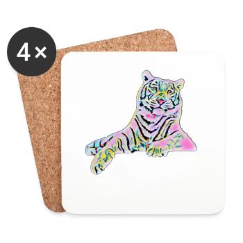 tiger - Coasters (set of 4) - white - Front