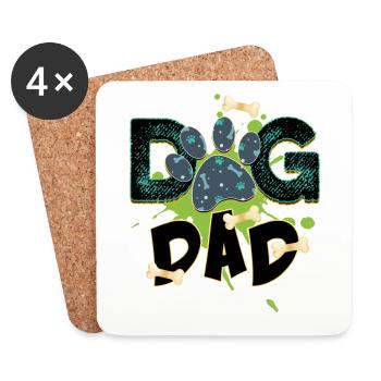 Chien papa - Dessous de verre (lot de 4) - blanc - Devant