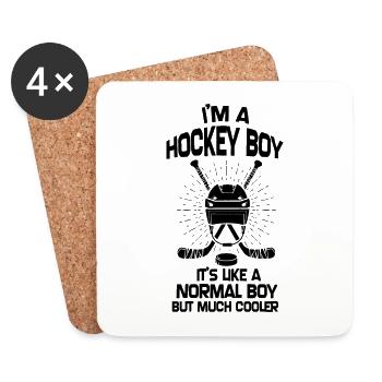 Eishockey Helm Geschenk - Untersetzer (4er-Set) - Weiß - Vorne