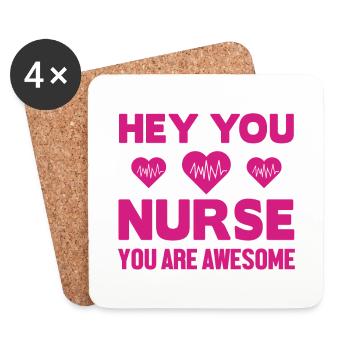 Nurse are awesome - Untersetzer (4er-Set) - Weiß - Vorne