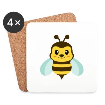 Hummel Biene - Untersetzer (4er-Set) - Weiß - Vorne